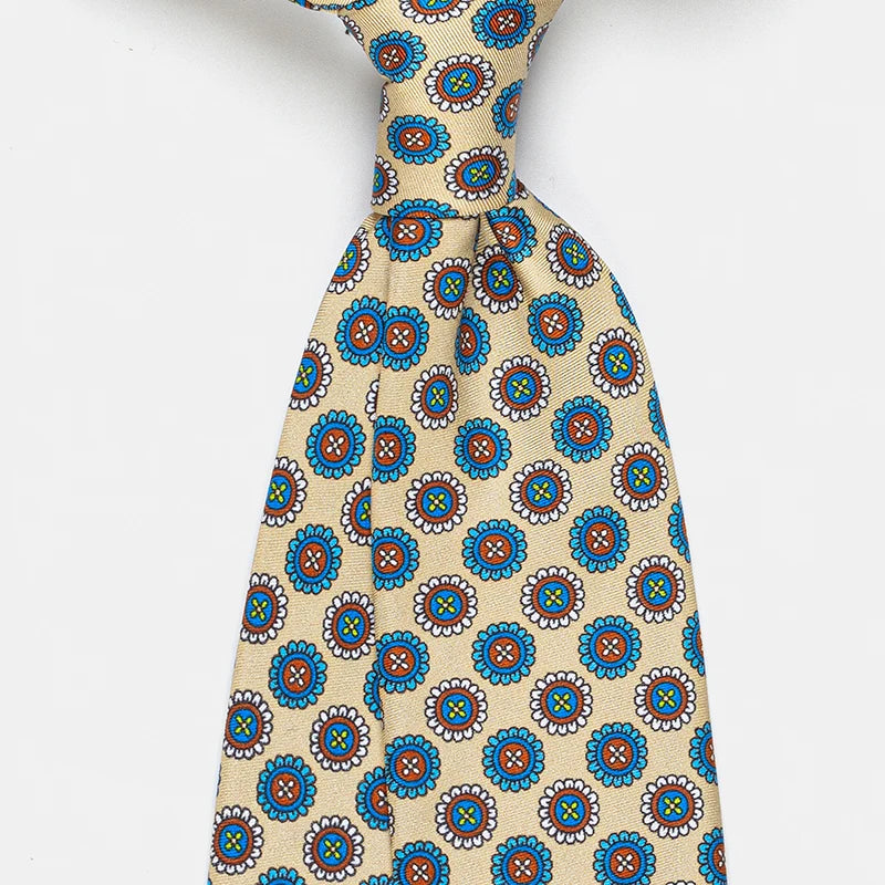 100% Silk Floral Necktie – Luxury Wedding & Business Tie | Men's
