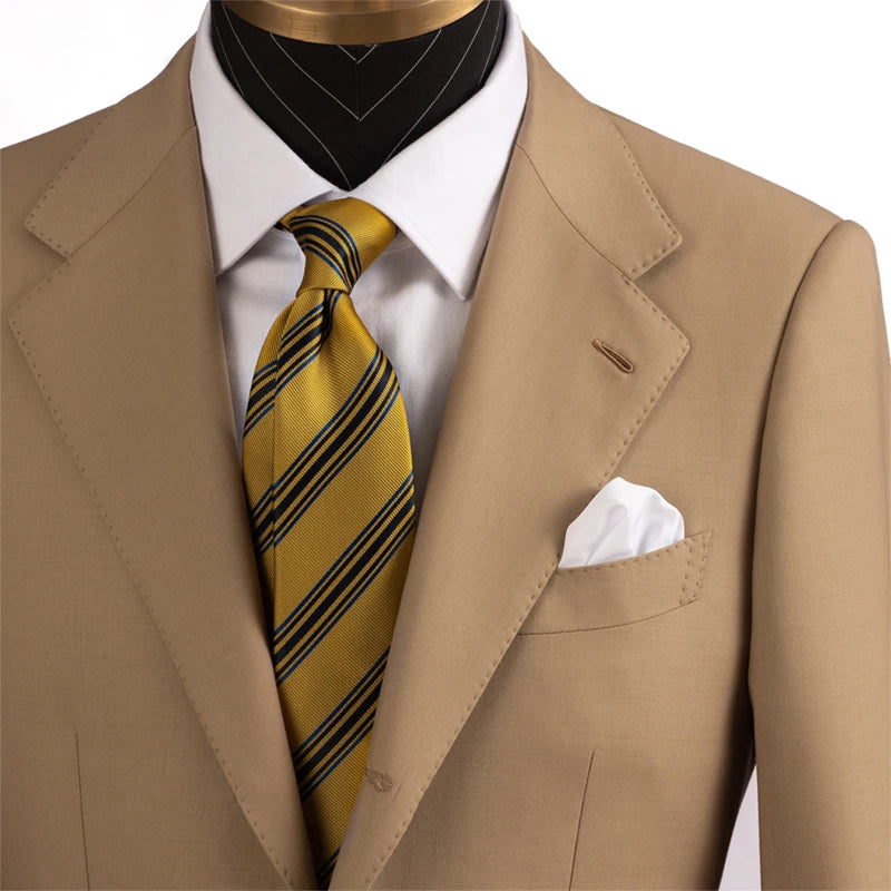 Striped Silk-Feel Necktie – Classic Business & Wedding Tie | Men's