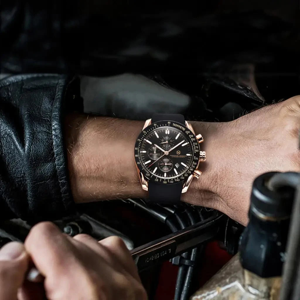 Pagani Design PG-5140 Men's Chronograph Watch | Luminous | Silicone Strap | 3ATM
