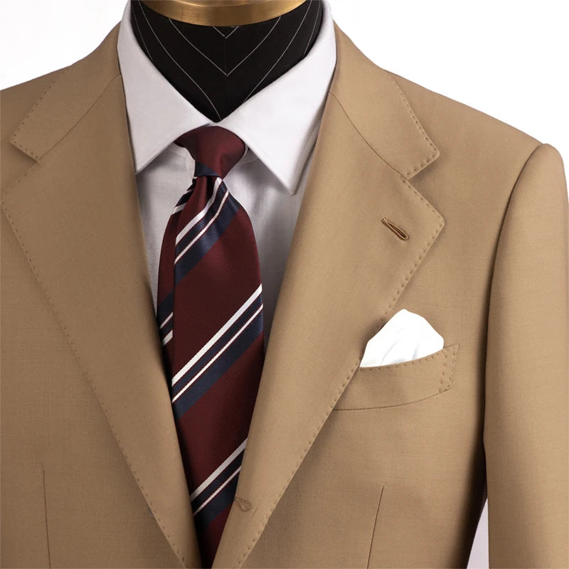 Striped Silk-Feel Necktie – Classic Business & Wedding Tie | Men's