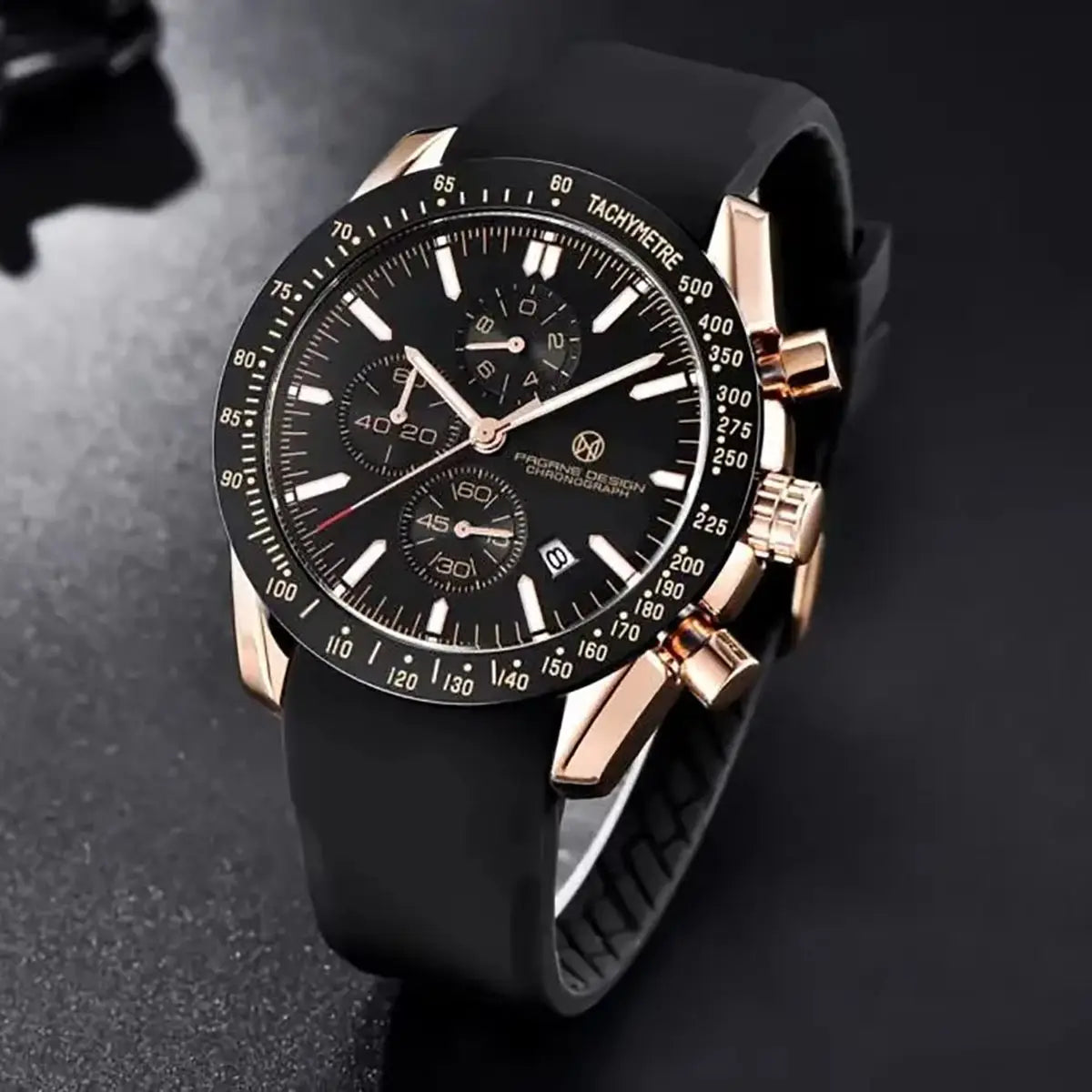 Pagani Design PG-5140 Men's Chronograph Watch | Luminous | Silicone Strap | 3ATM