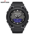 NORTH EDGE Fortress Men's Tactical Digital Watch – 50M Waterproof, LED Backlight & World Time