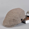 Men's Cotton Flat Cap – Leather Strap Ivy Hat