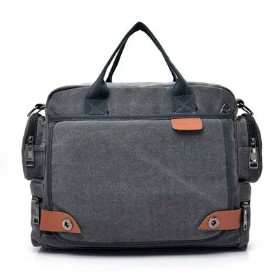 Men's Canvas Satchel Crossbody & Shoulder Bag – Large Capacity Messenger for Travel & Daily Use