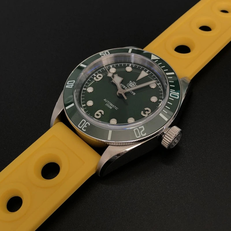 STEELDIVE Men Automatic Watch 41.1mm Diver Mechanical Wristwatch 20ATM Waterproof BGW-9 Luminous Ceramic Bezel NH35
