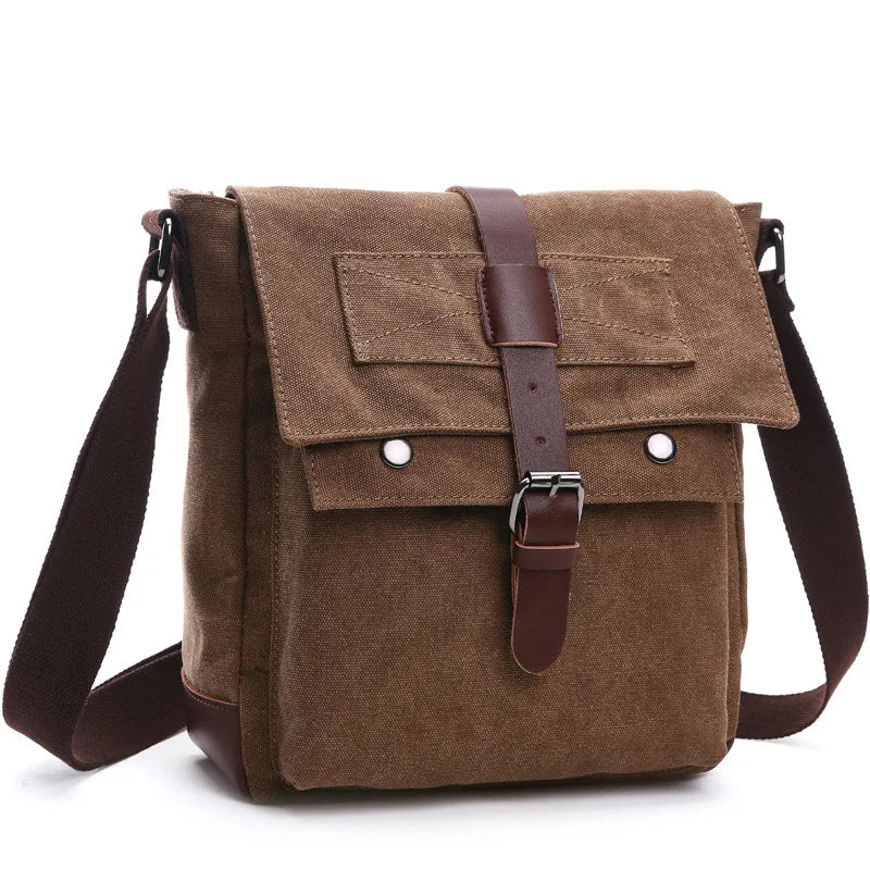 Men's Vintage Canvas Messenger Bag – Retro Crossbody & Shoulder Bag for Work & Travel