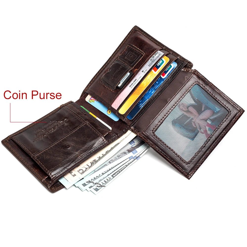 Smart Tracker Genuine Leather Bifold Wallet – Anti-Loss