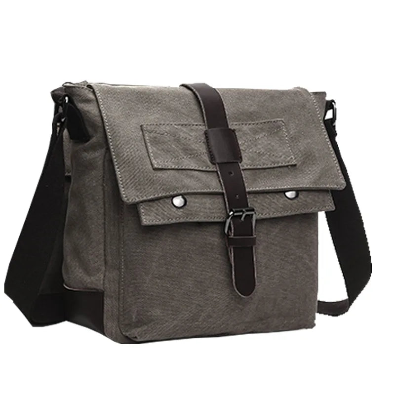 Men's Vintage Canvas Messenger Bag – Retro Crossbody & Shoulder Bag for Work & Travel