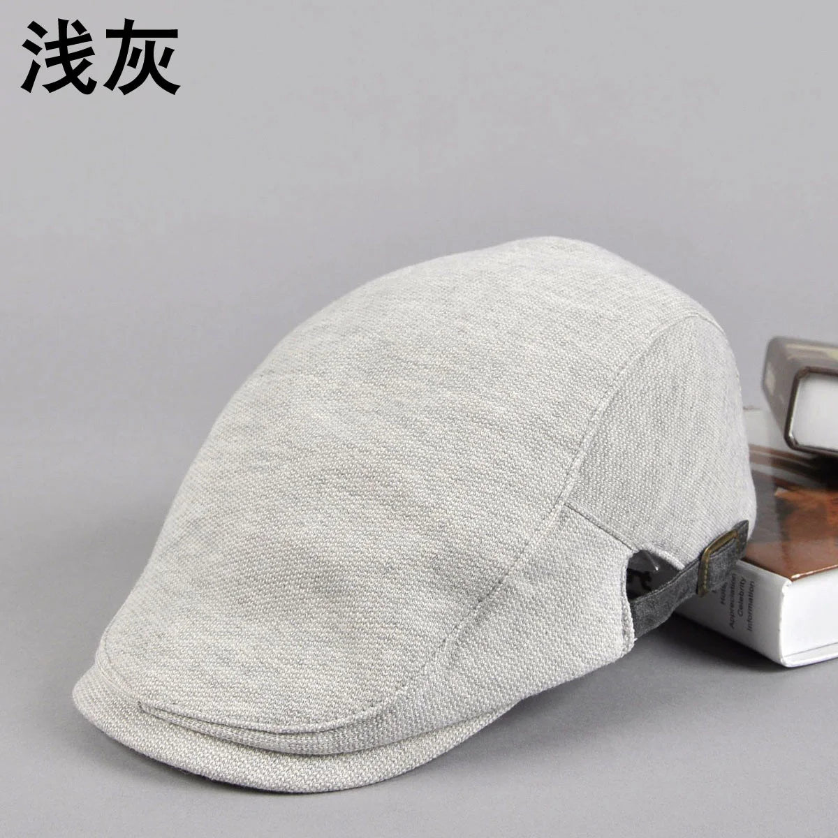 Men's Cotton Flat Cap – Leather Strap Ivy Hat