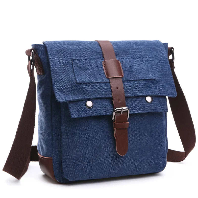 Men's Vintage Canvas Messenger Bag – Retro Crossbody & Shoulder Bag for Work & Travel
