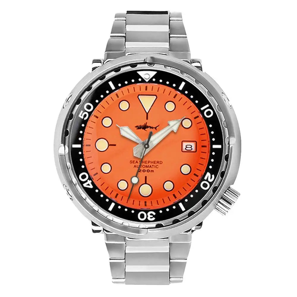 HEIMDALLR Men Automatic Watch 47mm Tuna Mechanical Wristwatch Diver 20ATM Waterproof Luminous Sapphire Mirror Ceramic Bezel NH35