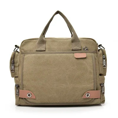Men's Canvas Satchel Crossbody & Shoulder Bag – Large Capacity Messenger for Travel & Daily Use