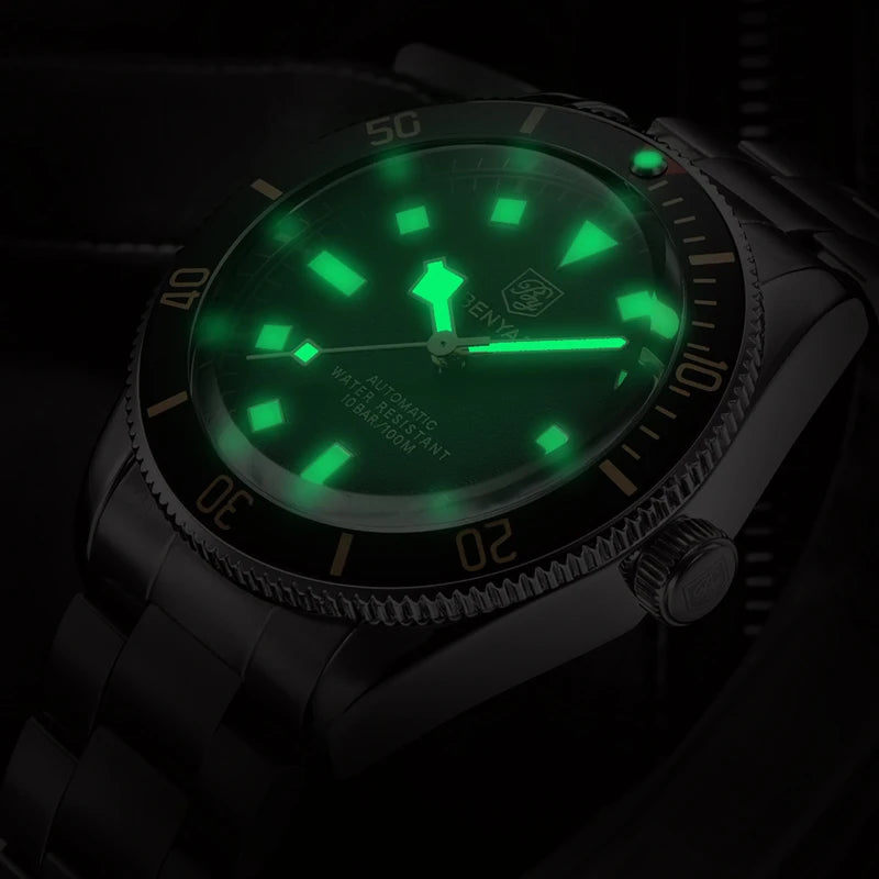 BENYAR BY-5179M Automatic Watch — BB58-Inspired Sport & Business, Super-LumiNova, 50M