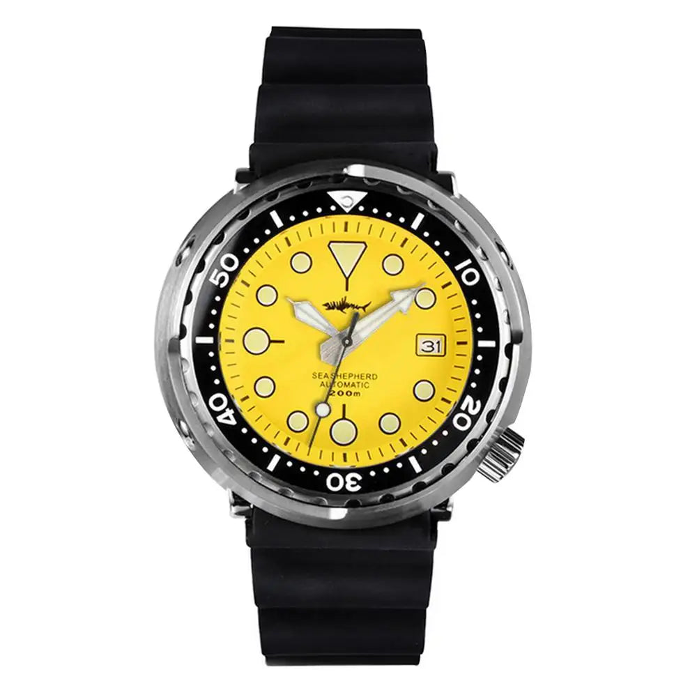 HEIMDALLR Men Automatic Watch 47mm Tuna Mechanical Wristwatch Diver 20ATM Waterproof Luminous Sapphire Mirror Ceramic Bezel NH35
