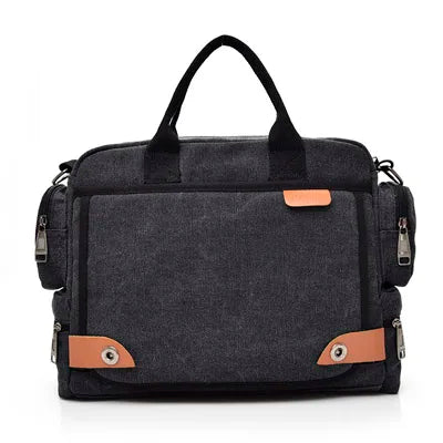 Men's Canvas Satchel Crossbody & Shoulder Bag – Large Capacity Messenger for Travel & Daily Use