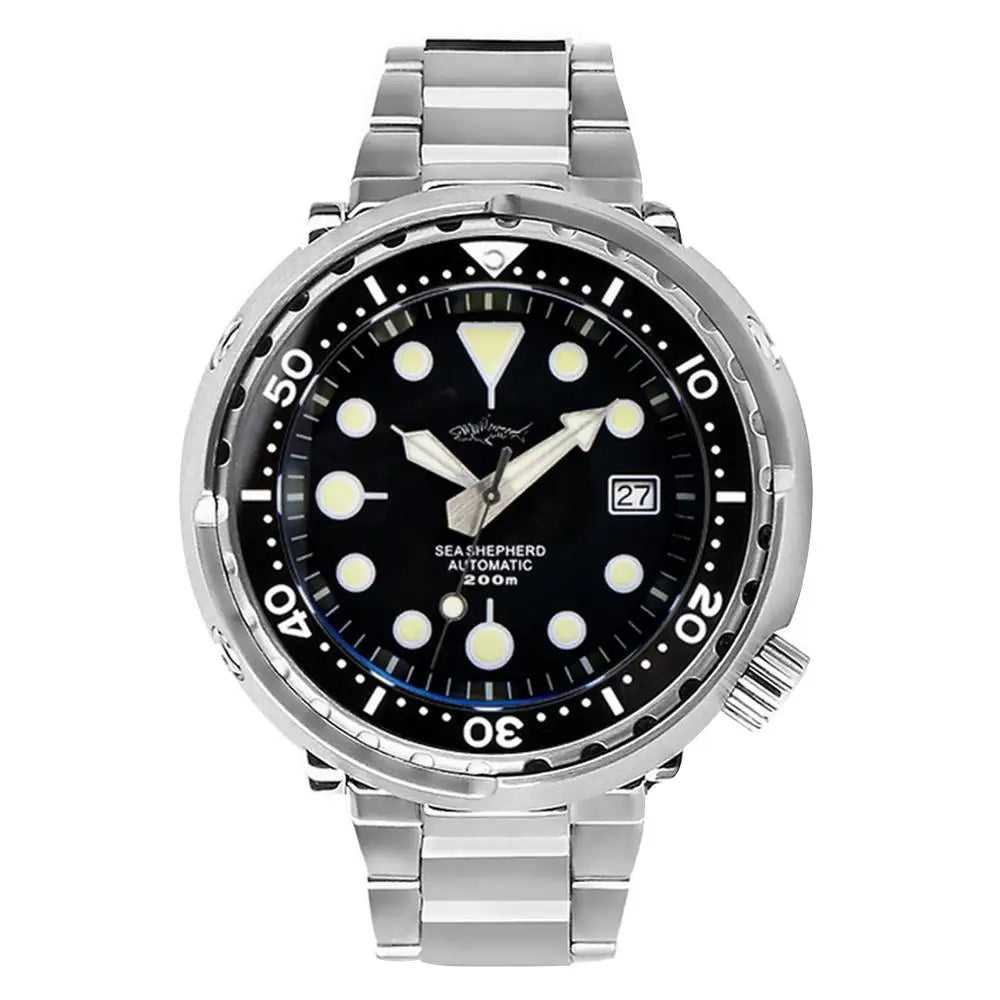 HEIMDALLR Men Automatic Watch 47mm Tuna Mechanical Wristwatch Diver 20ATM Waterproof Luminous Sapphire Mirror Ceramic Bezel NH35