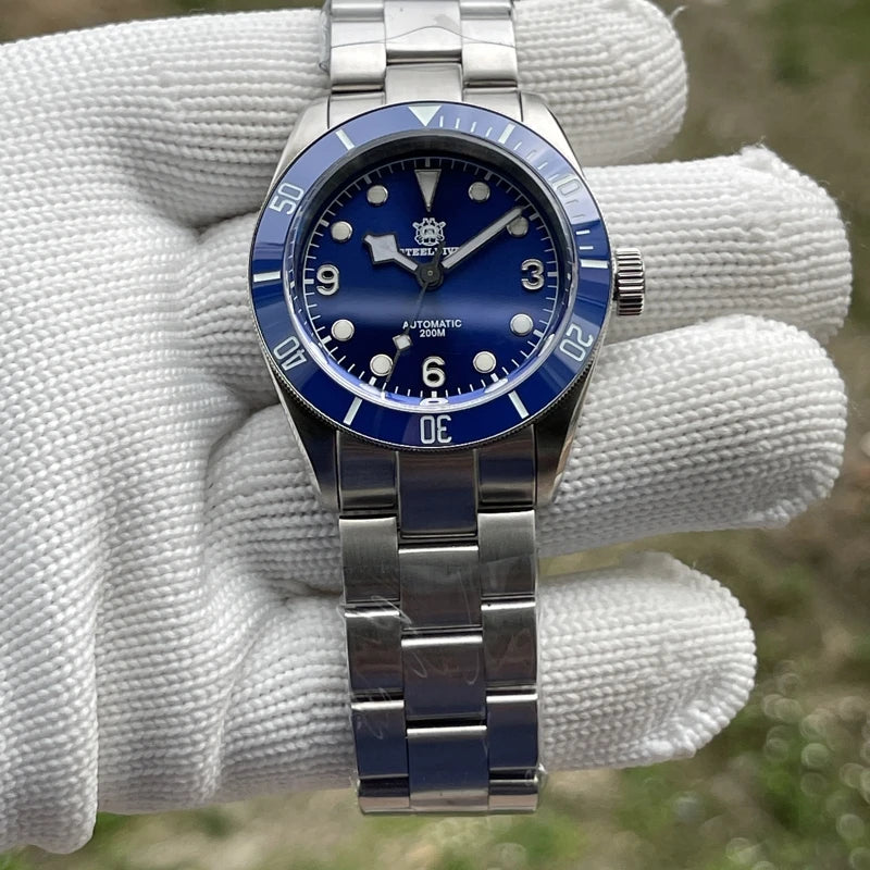 STEELDIVE Men Automatic Watch 41.1mm Diver Mechanical Wristwatch 20ATM Waterproof BGW-9 Luminous Ceramic Bezel NH35