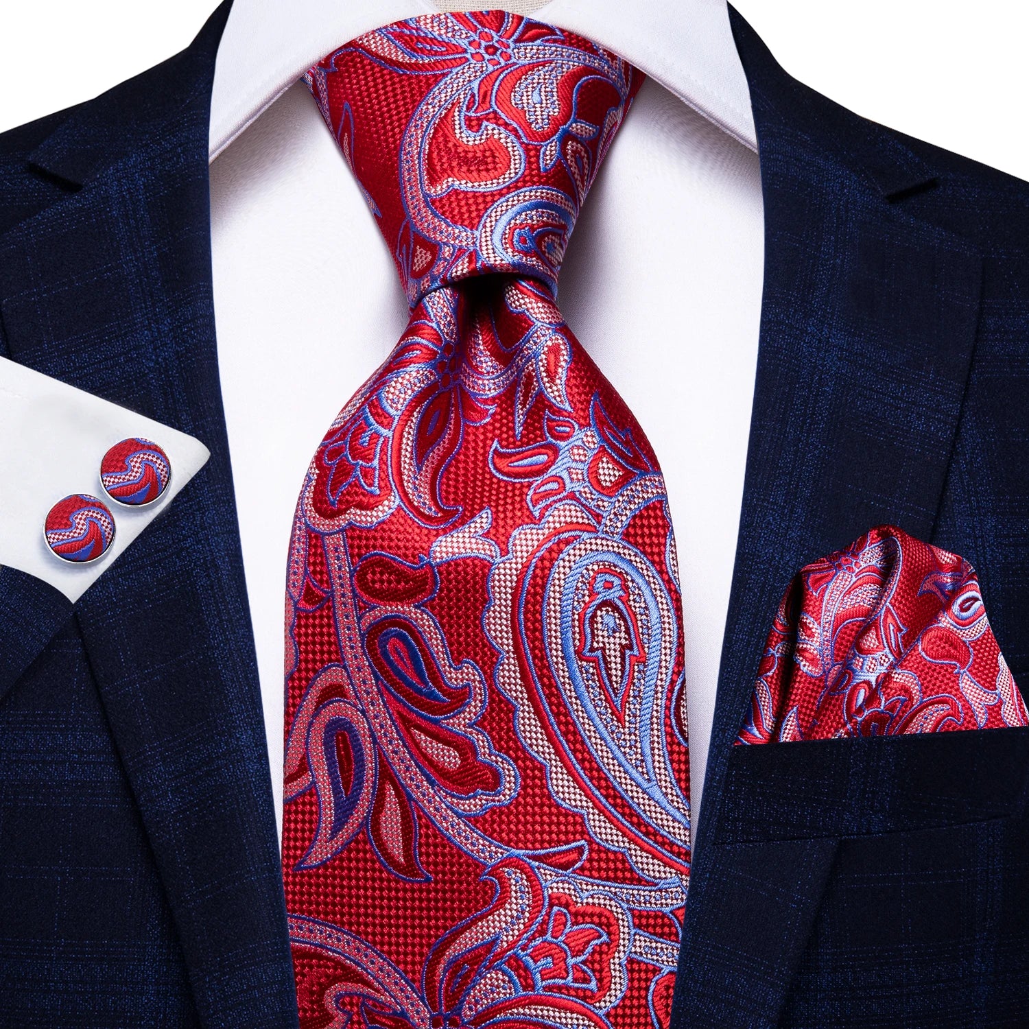 Hi-Tie Men's 100% Silk Paisley Necktie – 8.5cm | 15 Colours