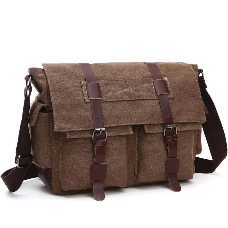 Men's Vintage Canvas Messenger Bag – Retro Crossbody & Shoulder Bag for Work & Travel