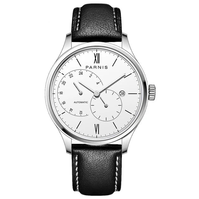 men automatic watch,mens watches PARNIS man self wind mechanical wristwatch waterproof clock ultrathin relogio top luxury brand