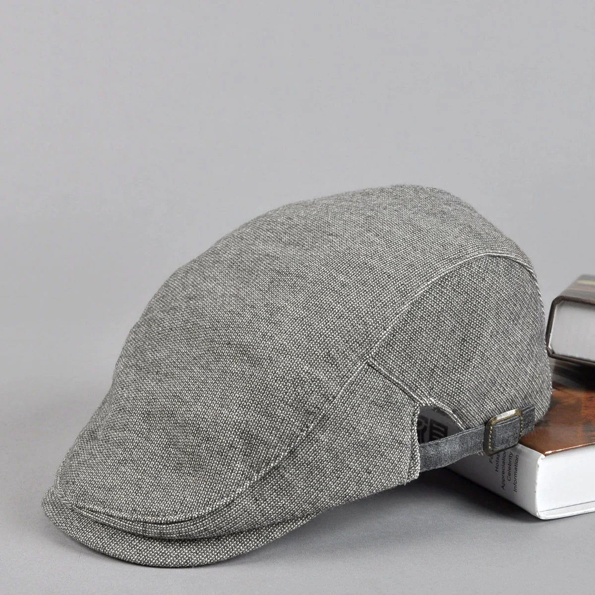 Men's Cotton Flat Cap – Leather Strap Ivy Hat
