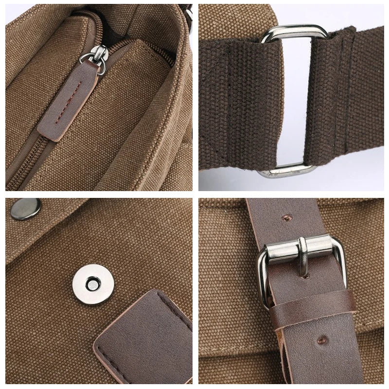 Men's Vintage Canvas Messenger Bag – Retro Crossbody & Shoulder Bag for Work & Travel