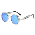 SO&EI Fashion Round Punk Sunglasses Men Retro Metal Double Spring Eyewear Unique Women Sun Glasses UV400
