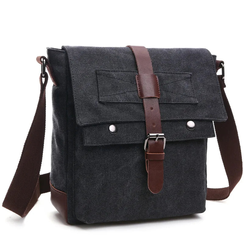 Men's Vintage Canvas Messenger Bag – Retro Crossbody & Shoulder Bag for Work & Travel
