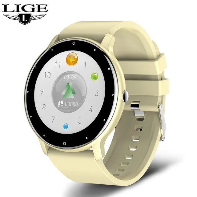LIGE Smart Watch – 1.28" Round Display, Heart Rate, Blood Pressure, IP67