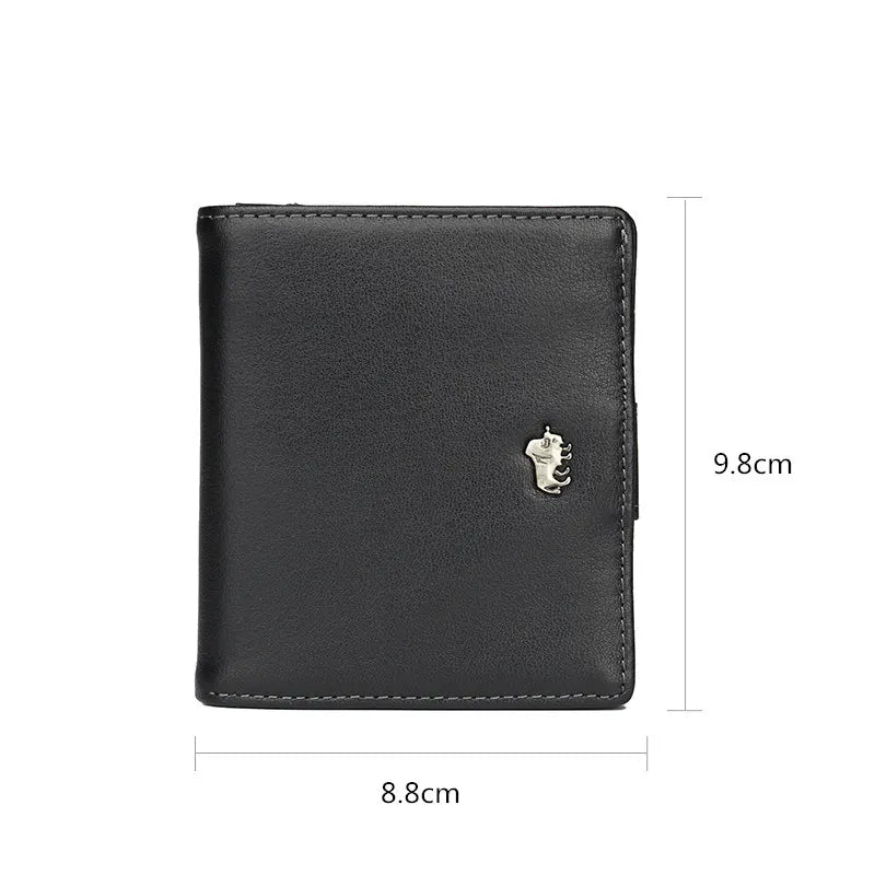 BISON DENIM RFID Blocking Leather Wallet with Coin Pocket