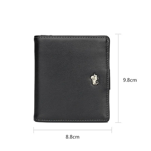 BISON DENIM RFID Blocking Leather Wallet with Coin Pocket