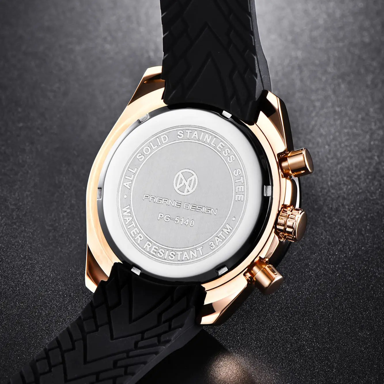 Pagani Design PG-5140 Men's Chronograph Watch | Luminous | Silicone Strap | 3ATM