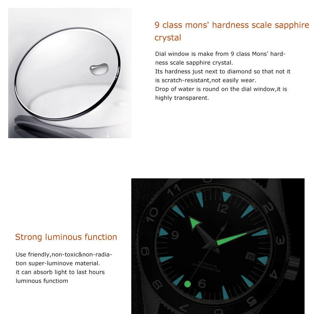 CORGEUT 2013 Automatic Dive Watch – Ceramic Bezel, Sapphire Crystal, NH35 or Miyota, 100m Water Resistant