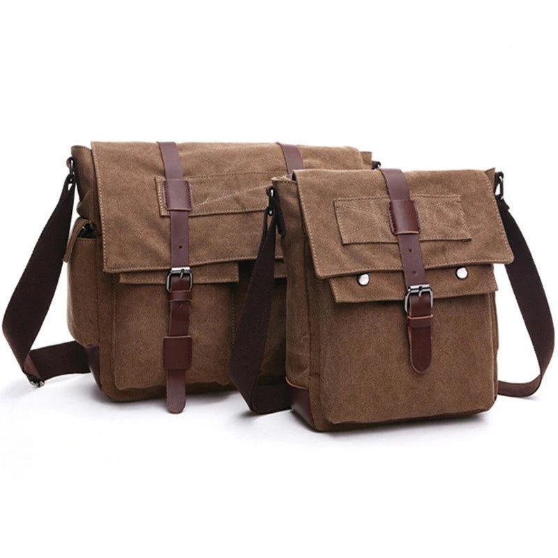 Men's Vintage Canvas Messenger Bag – Retro Crossbody & Shoulder Bag for Work & Travel