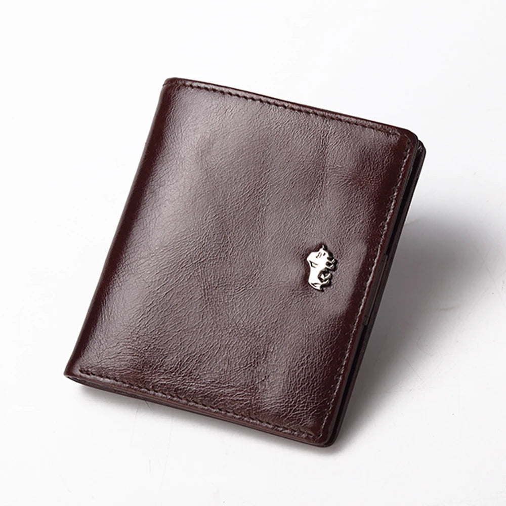 BISON DENIM RFID Blocking Leather Wallet with Coin Pocket