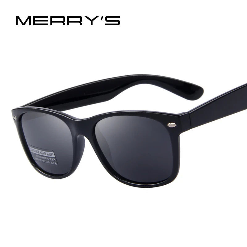 Merry's Men's Polarised Retro Rivet Sunglasses — Vintage-Inspired Rectangle Frame