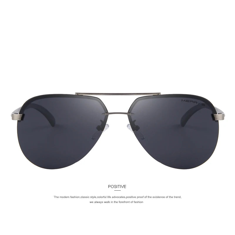 Merry's Men's Polarised Rimless Sunglasses — Aluminium Alloy Frame