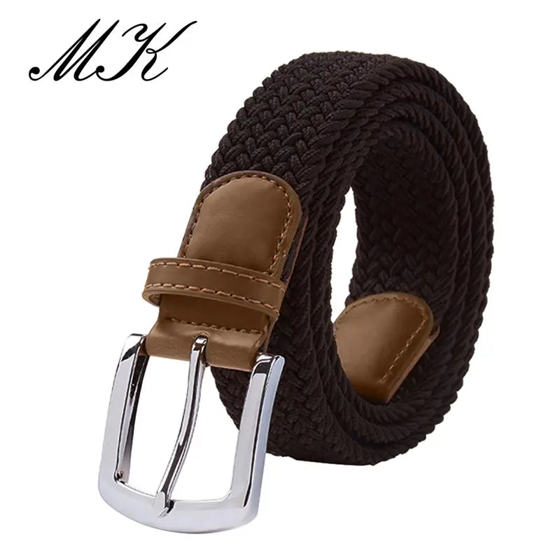MaiKun Men's Canvas Elastic Belt – Military Pin Buckle