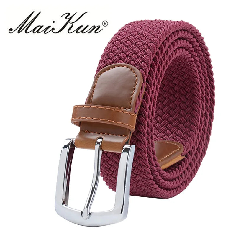 MaiKun Men's Belts for Men Metal Pin Buckle Elastic Male Belt Military Tactical Belt