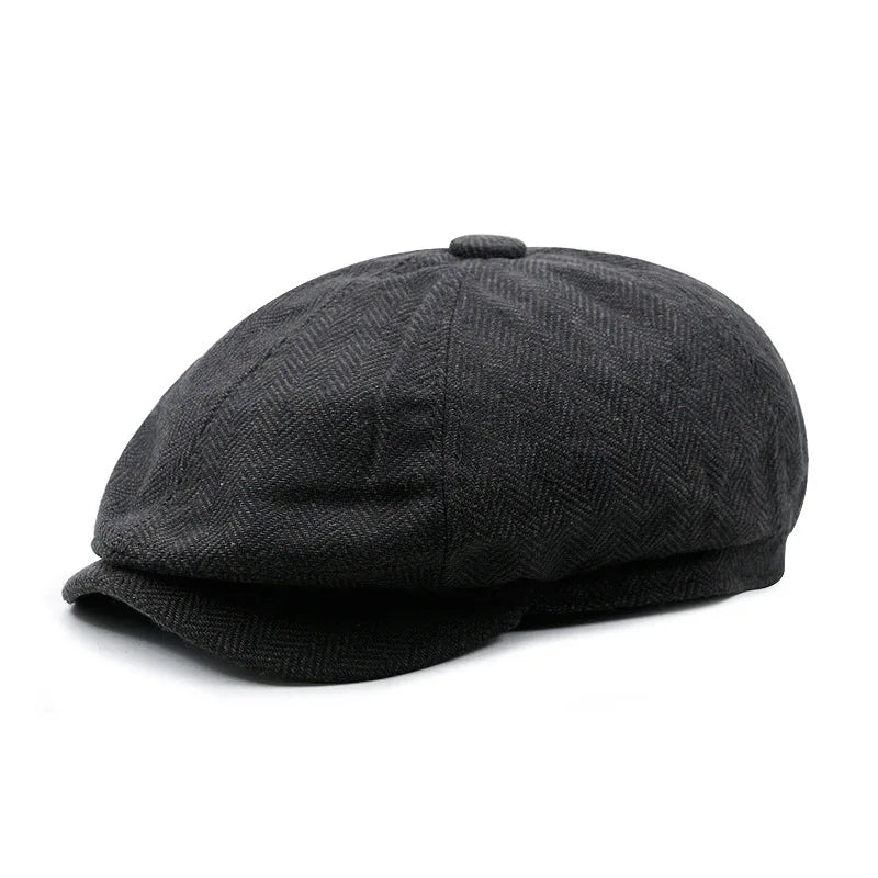 Men's Oversized Flat Cap – Wool Blend Newsboy