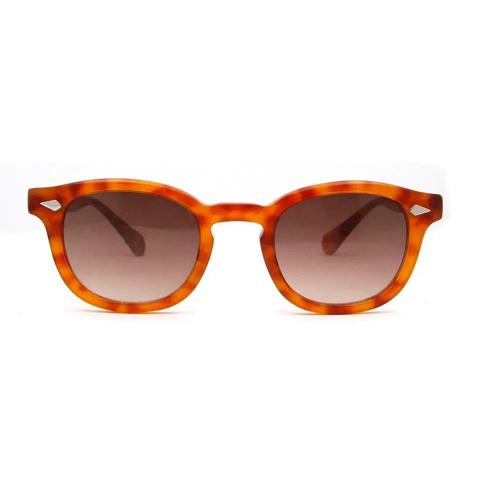 ESNBIE Acetate Sunglasses Men Round Vintage Rivet Shades Retro Small Sun Glasses Women Oval Brand Designer Goggle Oculos De Sol