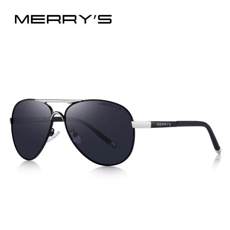 Merry's Men's HD Polarised Pilot Sunglasses — Aluminium Frame