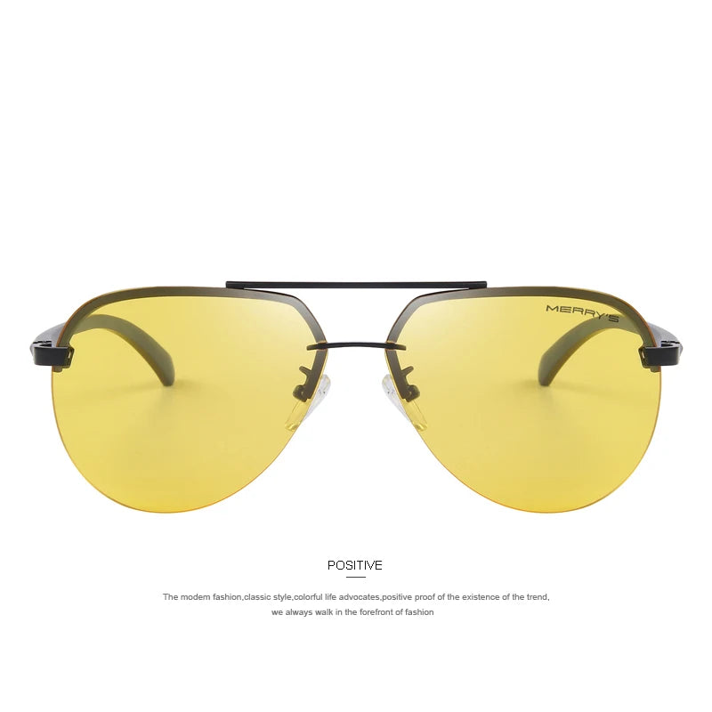 Merry's Men's Polarised Rimless Sunglasses — Aluminium Alloy Frame