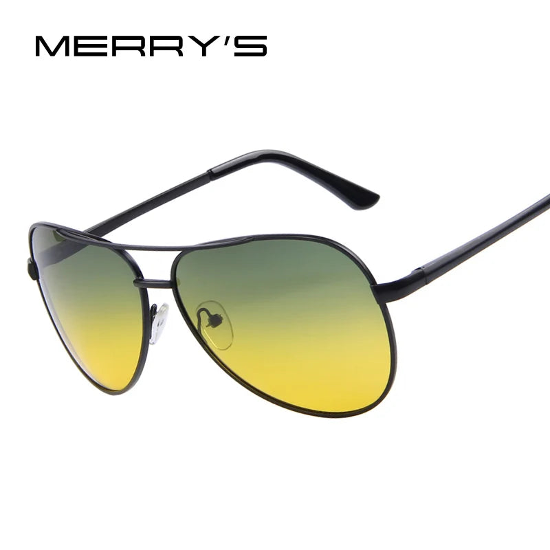 Merry's Men's Polarised Pilot Sunglasses — Day & Night Vision