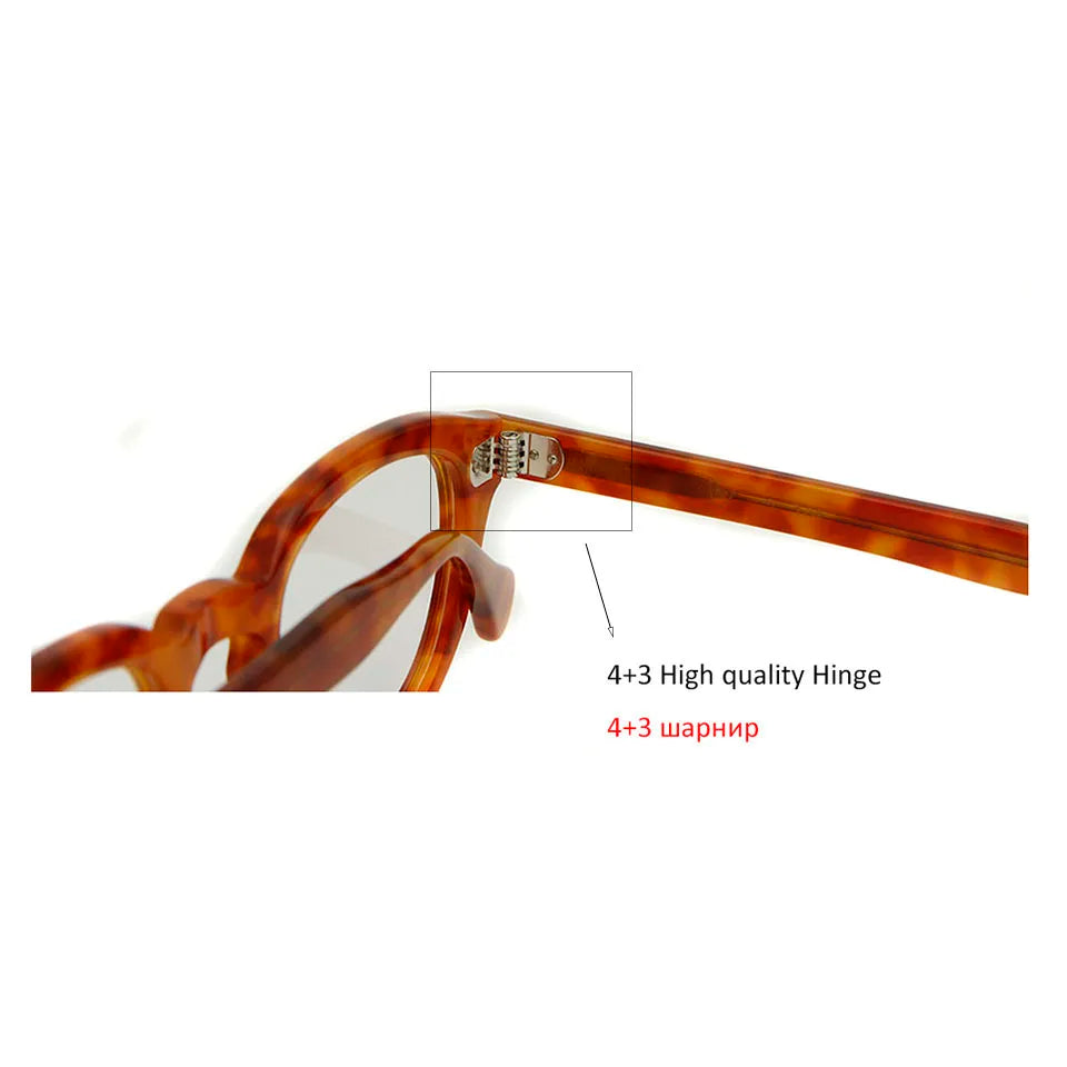 ESNBIE Acetate Sunglasses Men Round Vintage Rivet Shades Retro Small Sun Glasses Women Oval Brand Designer Goggle Oculos De Sol