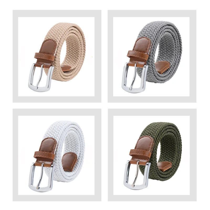 MaiKun Men's Canvas Elastic Belt – Military Pin Buckle