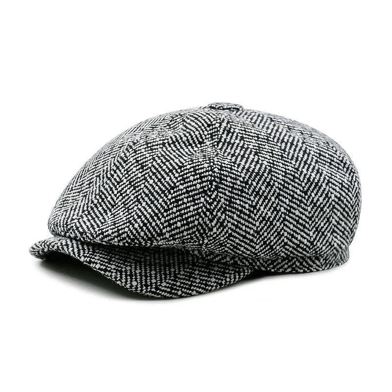 Men's Striped Flat Cap
