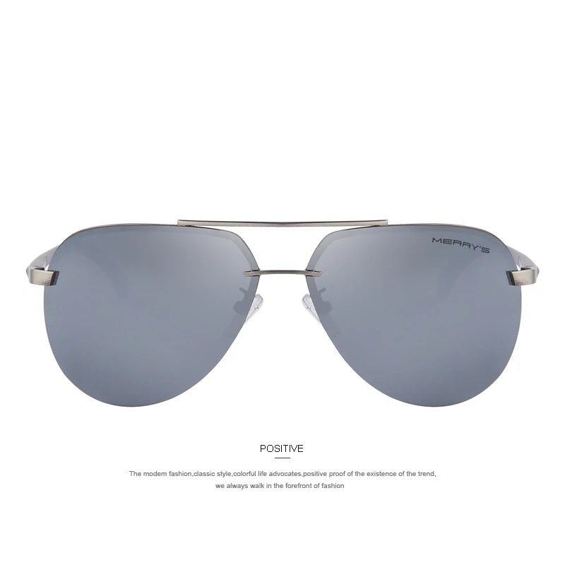 Merry's Men's Polarised Rimless Sunglasses — Aluminium Alloy Frame