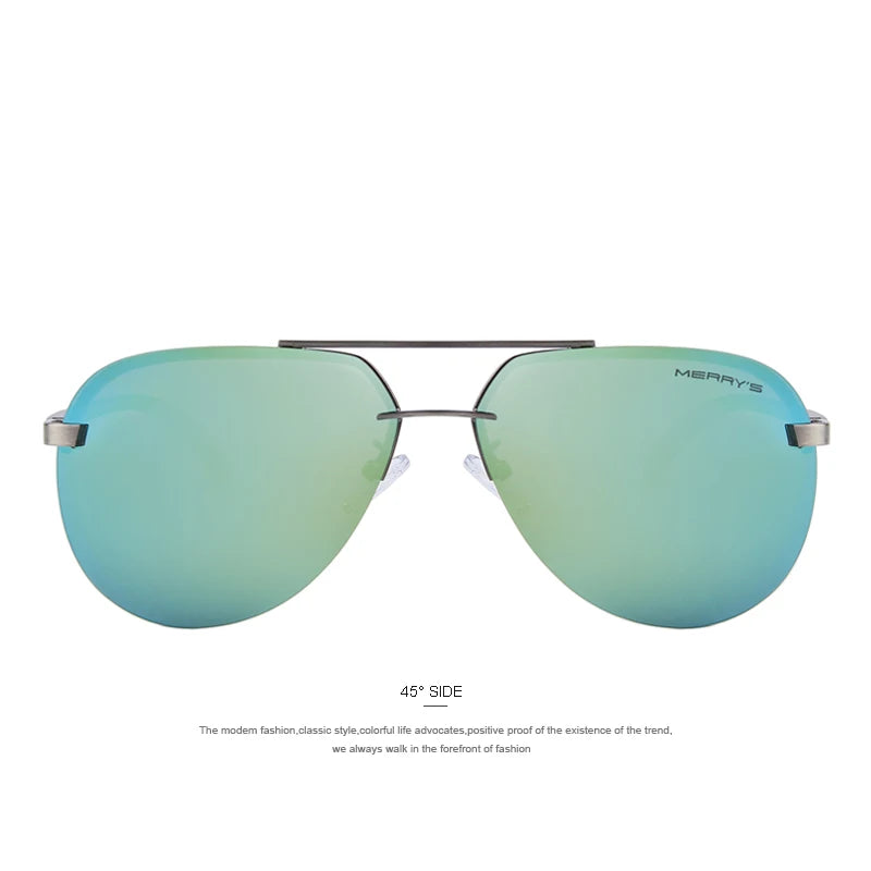 Merry's Men's Polarised Rimless Sunglasses — Aluminium Alloy Frame