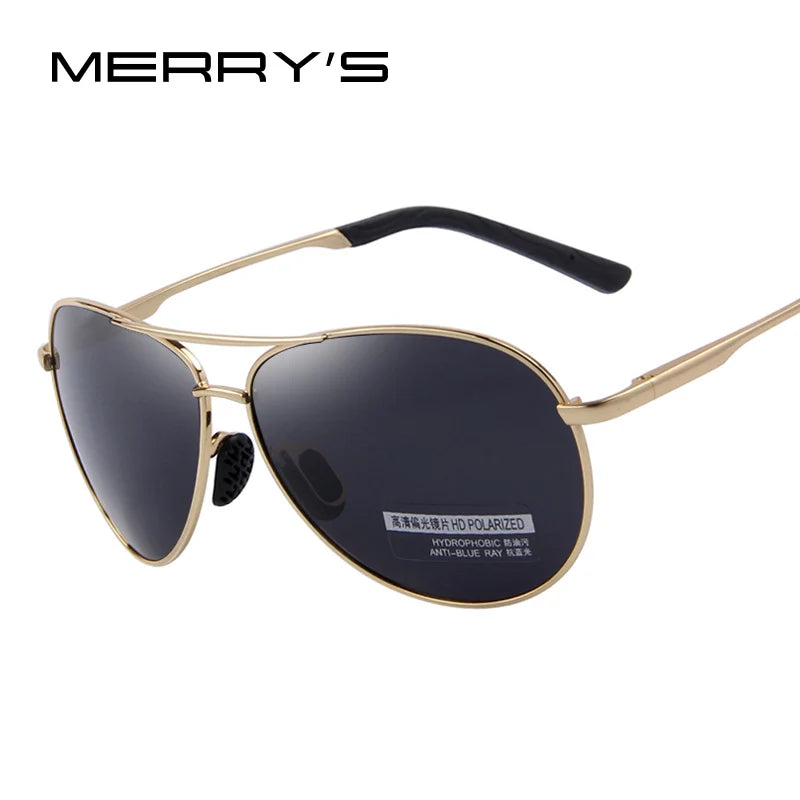 Merry's Men's Polarised Shield Sunglasses — Vintage-Inspired Alloy Frame